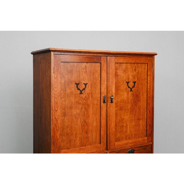 Art Nouveau Cabinet in Oak For Sale - Image 6 of 17