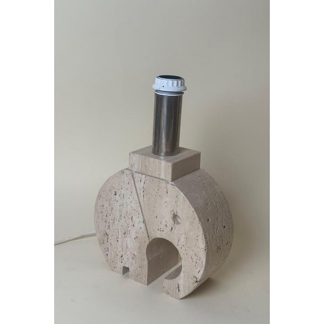 Mid-Century Italian Travertine Elephant Table Lamp Base, 1970s For Sale - Image 10 of 15