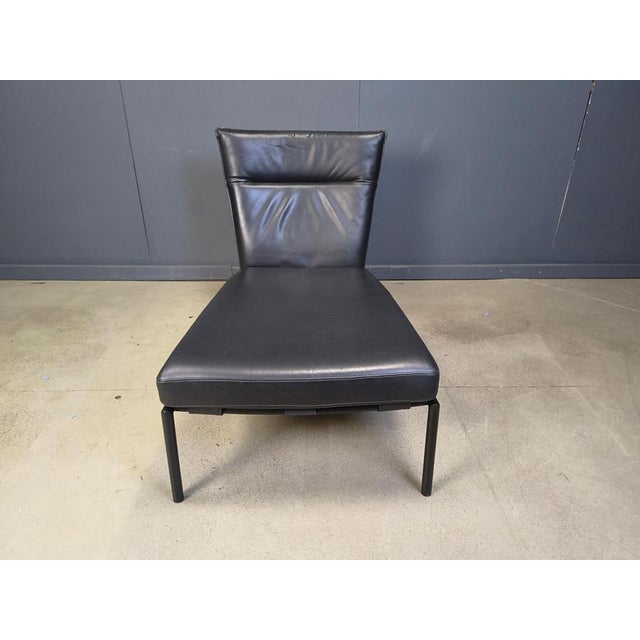Vintage Black Leather Chaise Longue attributed to Peter Mally for Cor, 1990s For Sale - Image 11 of 13