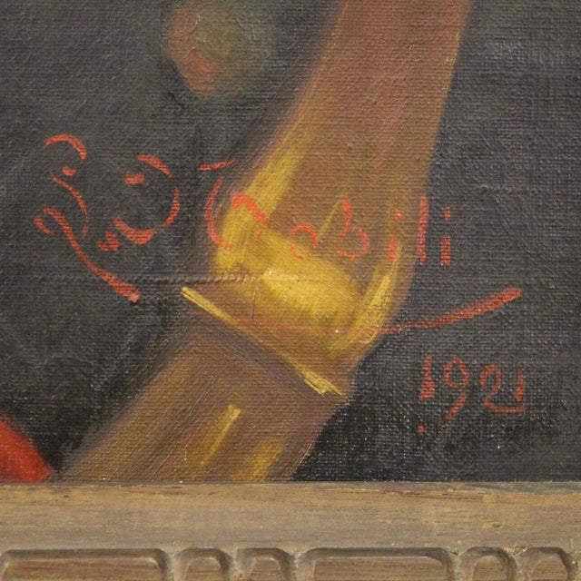 Italian Artist, Portrait of a Child, 1921, Oil on Canvas For Sale - Image 15 of 17