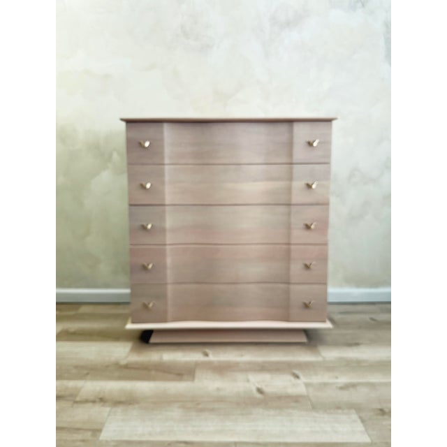 MCM 5 Drawer Highboy Dresser This is a stunning, sturdy and very well constructed piece. This gorgeous vintage mid century...