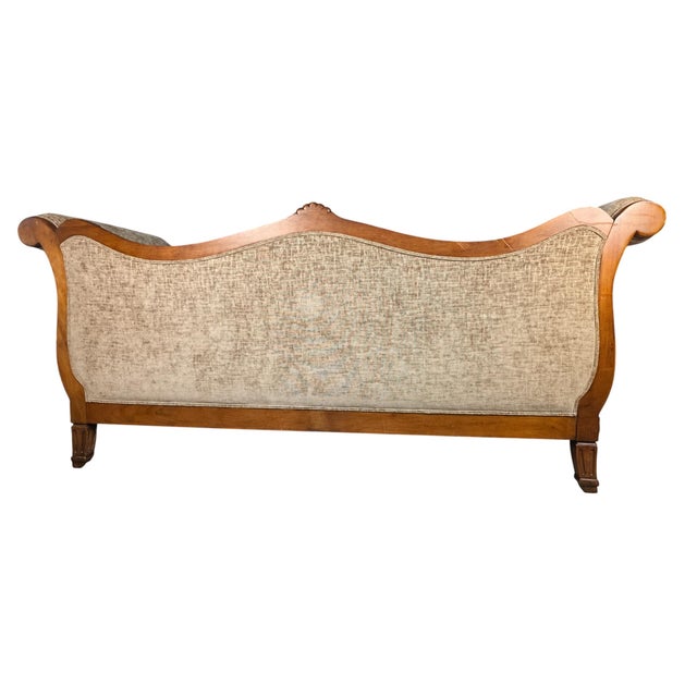 Beige Vintage 1996 Bassett French Provincial Carved Wood Sofa For Sale - Image 8 of 8