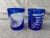 Mid 20th Century Bohemia Cut to Clear Cobalt Etched Tumblers Glasses a Pair For Sale - Image 13 of 15