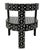 Contemporary Vintage Ebonized Mother of Pearl Inlaid Round Back Chair For Sale - Image 3 of 7