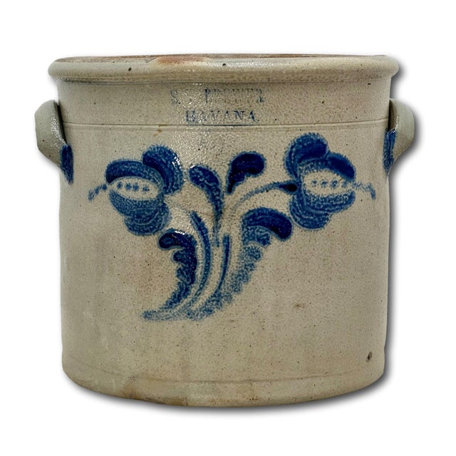 This Really is a Excellent Example of a Authentic Antique American Primitive Stoneware Storage Jar. It is Not Marked as...