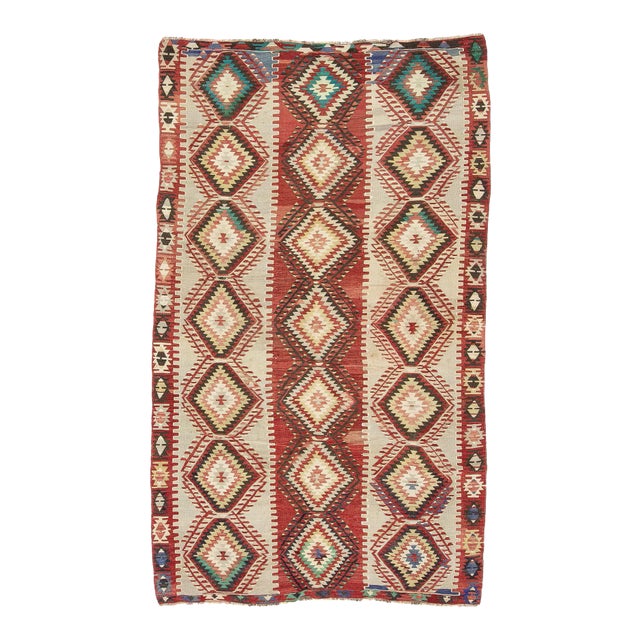 Vintage Handwoven Turkish Kilim Rug For Sale