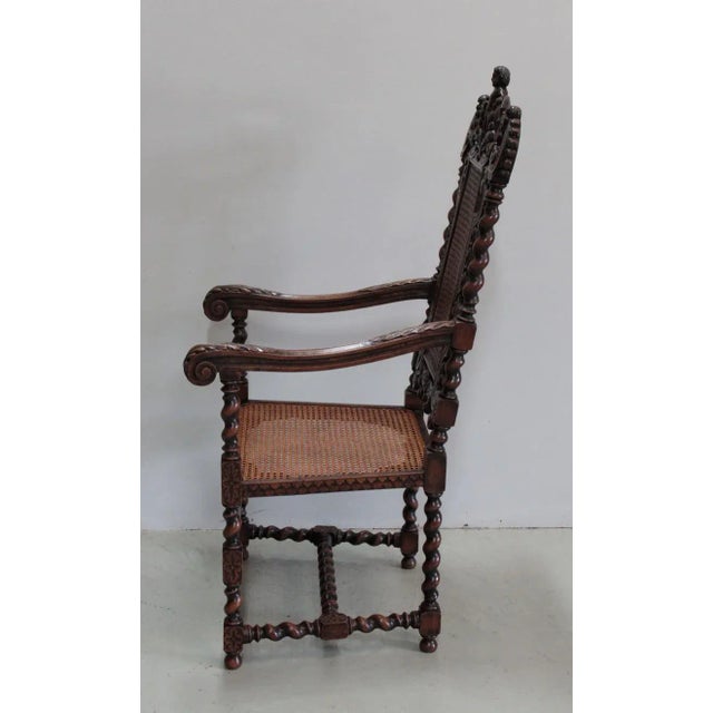 Large Vintage Louis XIII Style Beech Armchair For Sale - Image 12 of 14