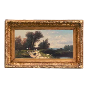'Shepherdess in a River Landscape' by Donat Guillot, Salon Des Artistes Françaises, Pushkin Museum