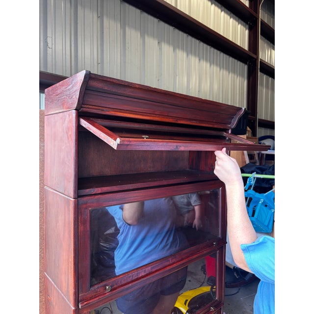 Rustic European Antique Barrister Bookcase For Sale - Image 3 of 6