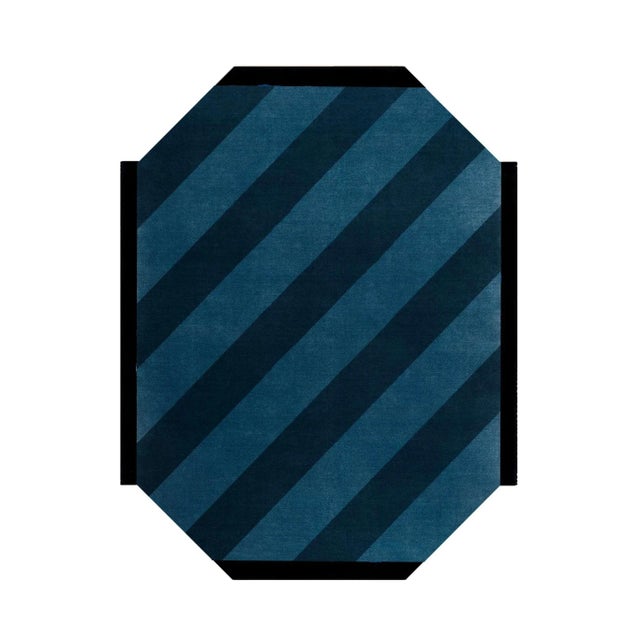 Contemporary Midnight Blue Rug by Tapis Studio for Hommés Studio For Sale - Image 3 of 3