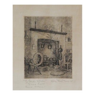 Vintage Willie Reed Rowe Studio Kitchen Vieux Carre New Orleans Etching For Sale
