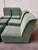: Modular sofa composed of six individual armchairs, upholstered in green corduroy fabric. – Modern and elegant design. –...