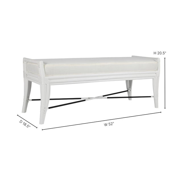 Coastal Malacca Bench - Evergreen For Sale - Image 3 of 6