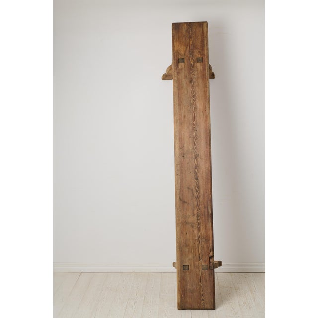 Long Swedish Primitive Rustic Bench, Early 1800s For Sale - Image 5 of 8