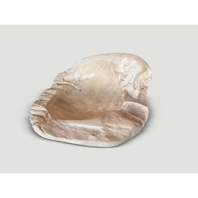 Contemporary Andrianna Shamaris Over Sized Bleached Sculptural Teak Wood Vessel For Sale - Image 3 of 5