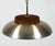 Mid-Century Modern 1970s Danish Modern Brushed Aluminum & Amber Glass Saucer Pendant For Sale - Image 3 of 7