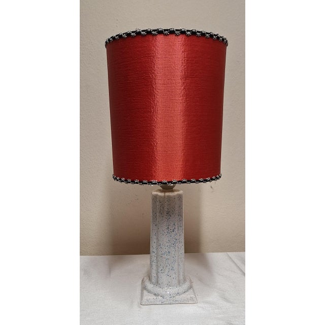 Vintage Table Lamp with White Ceramic Base, 1980s, in Very Good conditions. Designed 1980 to 1989 European Plug (up to...