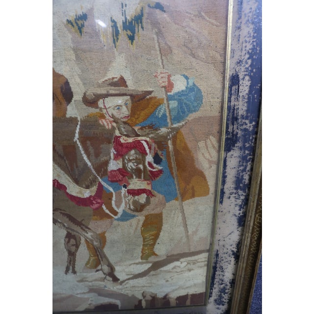 Victorian Needlepoint Tapestry of Napoleon Bonaparte Crossing the Alps For Sale - Image 9 of 18
