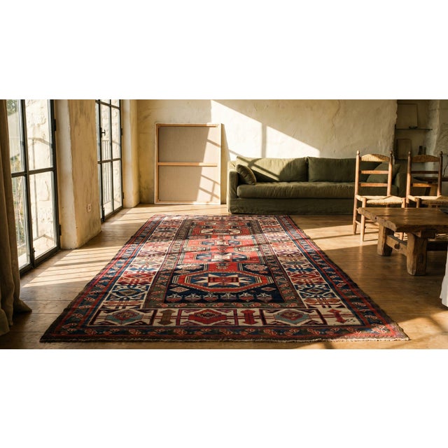Textile Antique Caucasian Rug For Sale - Image 7 of 8