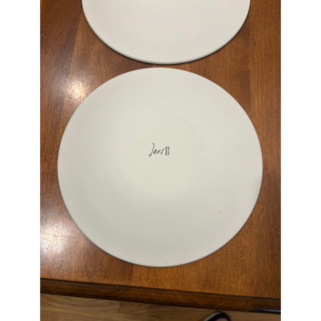 Jars Cerámica France Tourron Aqua Elise Ceramic Dinner Plates, Set of 6 For Sale - Image 9 of 9