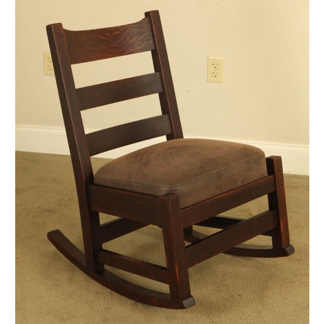 L. & J. G. Stickley Antique Mission Oak Armless Nursing Rocker Chairish
