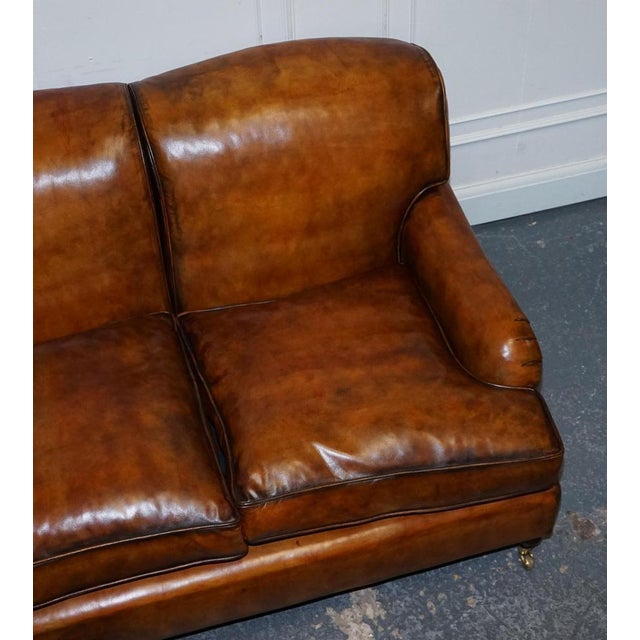 Hand-Dyed Leather 3-Seater Sofa from Howard & Sons For Sale - Image 10 of 18