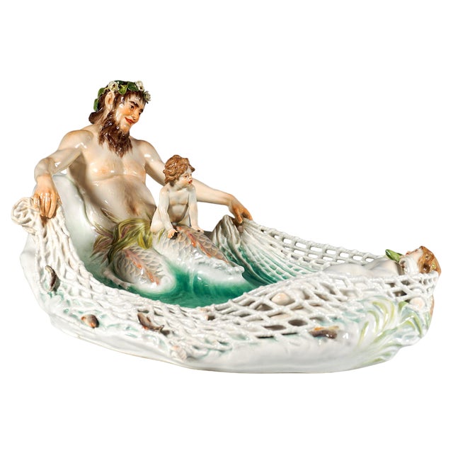 Art Nouveau Group Capture of a Nymph attributed to Paul Helmig for Meissen, Germany, 1902 For Sale