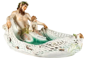Art Nouveau Group Capture of a Nymph attributed to Paul Helmig for Meissen, Germany, 1902