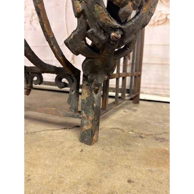 Antique French Console Table, Wrought Iron & Marble, Circa 1880 For Sale - Image 10 of 18