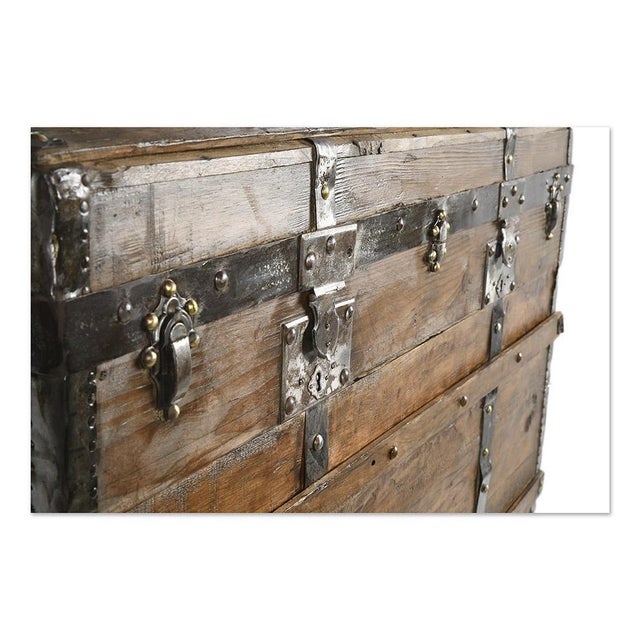 Wooden Transport Trunk, 1800s For Sale - Image 4 of 6