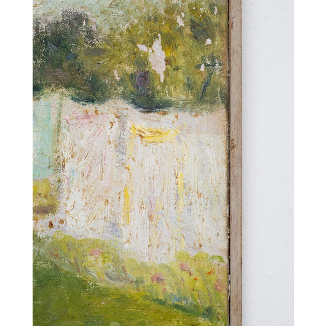 Mid-Century Impressionist Summer Garden Oil Canvas Painting For Sale - Image 16 of 18