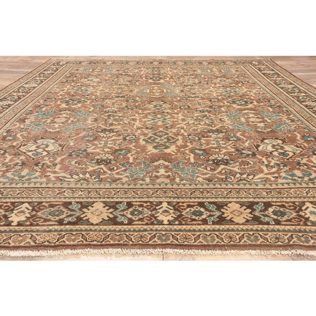 Brown Vintage Persian Mahal Rug - 09'01 x 12'07 For Sale - Image 8 of 9