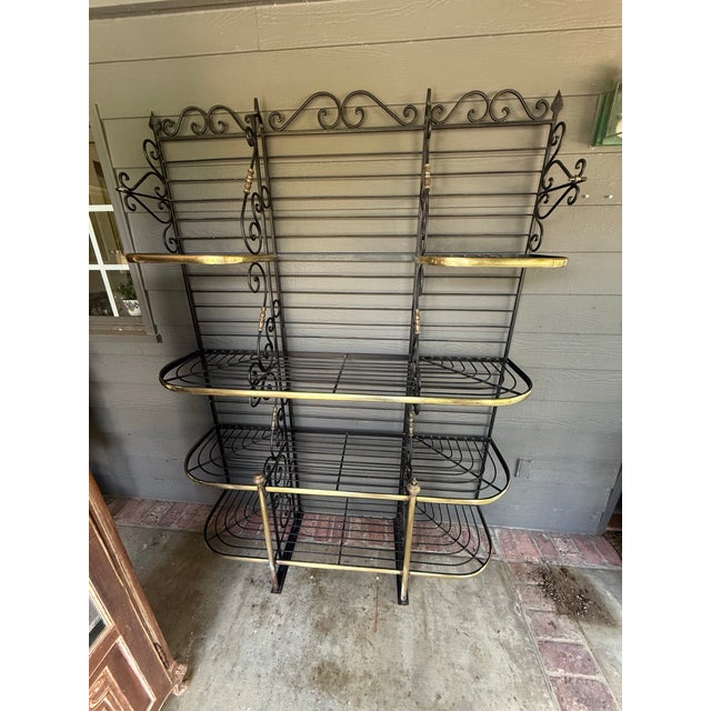 English Grand Antique French Antique Iron and Brass Bakers Rake. Circa 1900 For Sale - Image 3 of 5