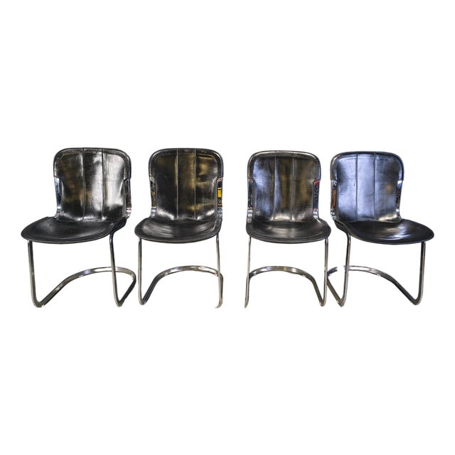 Vintage Dining Chairs attributed to Cidue, 1970s, Set of 4 For Sale
