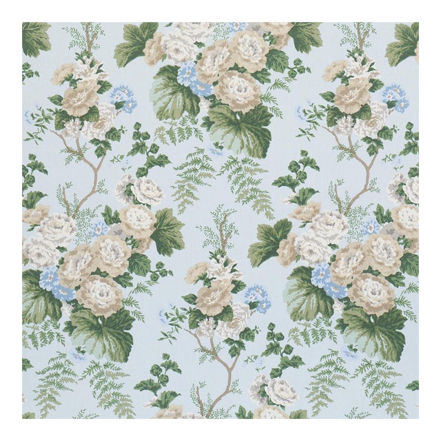 Sample - Schumacher Wycombe Park Fabric in Sky For Sale
