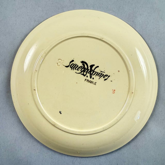 Ceramic 1900s Sarreguemines Benjamin Rabier Childs Plate, Aménités For Sale - Image 7 of 8