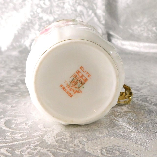 Late 18th Century Limoges Pink Floral Chocolate Pot With Four Matching Cups # 27213 For Sale - Image 15 of 18