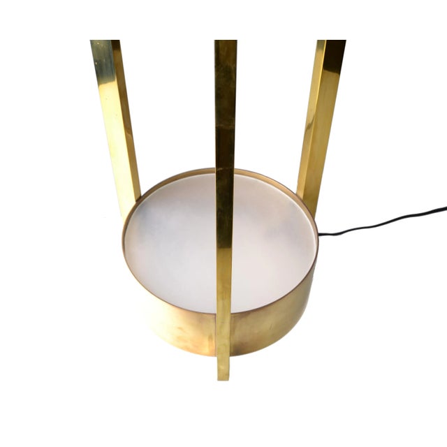 1970s Dorothy Thorpe Illuminated Brass and Glass Side Table For Sale - Image 5 of 10