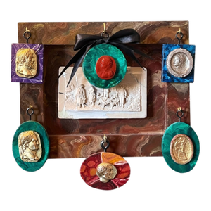 Italian Grand Tour Style Faux Marble Specimen Gilded Classical Intaglio Collection