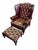 Animal Skin English Chesterfield Wingback Chair with Ottoman, Set of 2 For Sale - Image 7 of 7