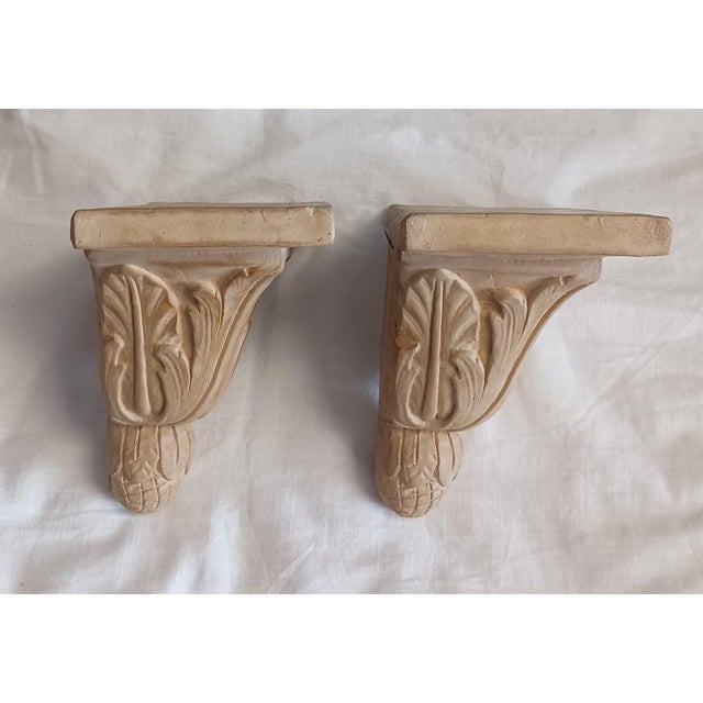 Vintage Architectural Plaster Acanthus & Pineapple Corbels - A Pair For Sale - Image 4 of 5