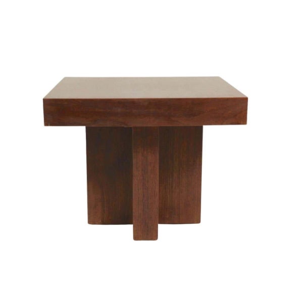 Milo Baughman Mid 20th Century Milo Baughman Style Walnut Cruciform End Tables For Sale - Image 4 of 6