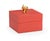 Hollywood Regency Red Faux Leather Elephant Box For Sale - Image 3 of 3