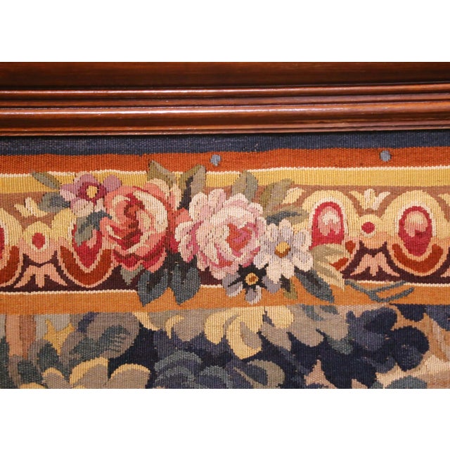Wood 19th Century French Aubusson Tapestry in Oak Frame in the Manner of D. Teniers For Sale - Image 7 of 13