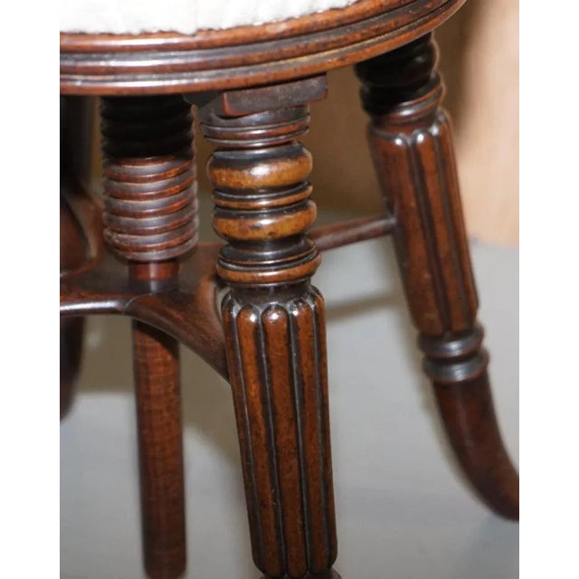 Antique Height Adjustable Piano Stool from Gillows of Lancaster For Sale - Image 10 of 18