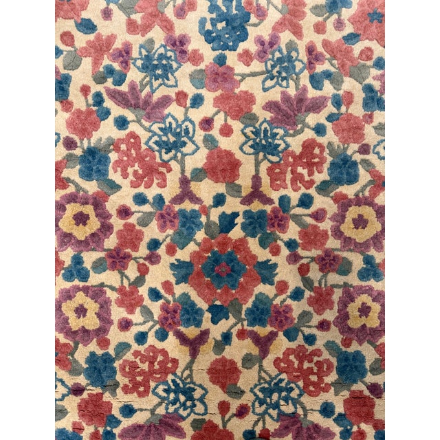 Mid-20th C Entury Chinese Art Deco Oval Rug 3'1" X 4'11" For Sale - Image 10 of 11