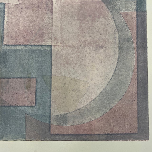 Abstract Original Signed 2025 Mixed Media Pastel and Geometric Monotype Artwork, Unframed 18 X 24 For Sale - Image 3 of 6