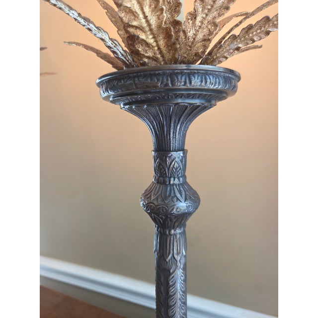 Bronze Vintage Raymond Waites for Tyndale (Frederick Cooper) Candlestick Lamps - A Pair For Sale - Image 8 of 13