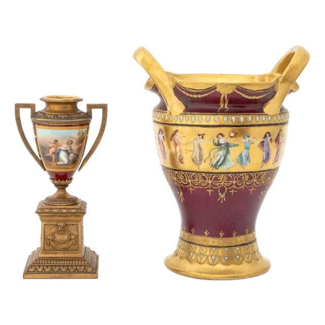 Royal Vienna Porcelain Vases, 2 For Sale