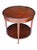 Brown Vintage Mahogany Two-Tier Side Table | Bookmatched Starburst Top | Fluted Legs | Brass Caster Feet For Sale - Image 8 of 11
